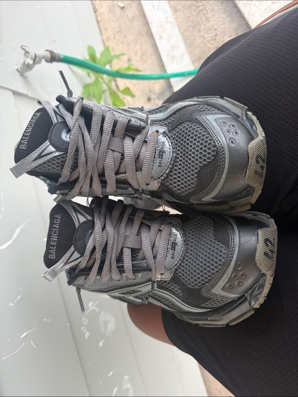 Balenciaga Chunky Runner Sneakers in Gray and Black